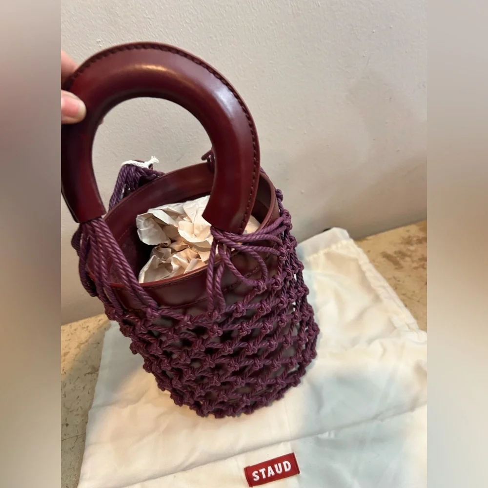 Staud Keaton Red  or brown Leather Bucket Bag or Staud Moreau Macramé Pu… - Picture 16 of 16
